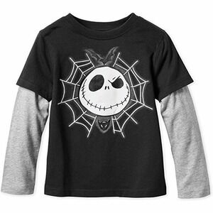 Disney Nightmare Before Christmas Jack Skellington Layered LS T-Shirt Boy's 9/10